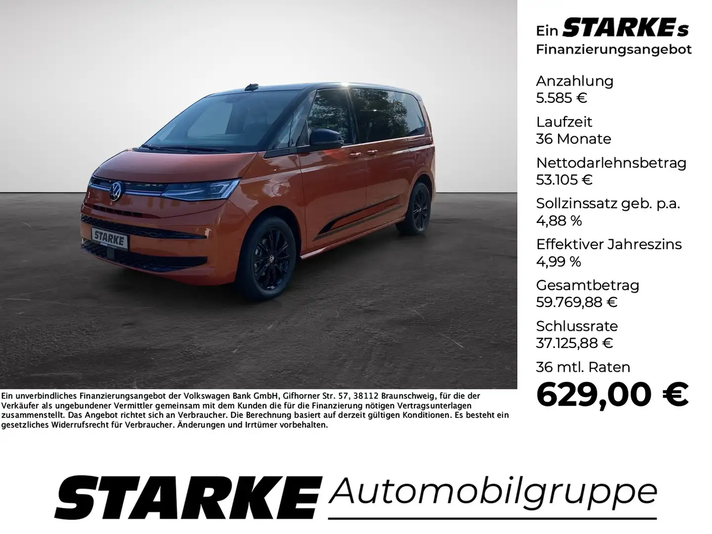 Volkswagen T7 Multivan 2.0 TDI DSG Edition Orange - 1