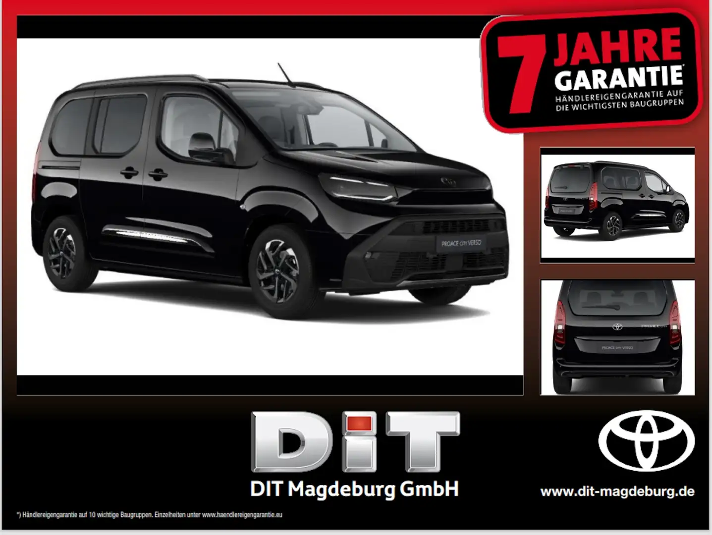 Toyota Proace City Verso 1.5 D L1  Teamplayer Noir - 1