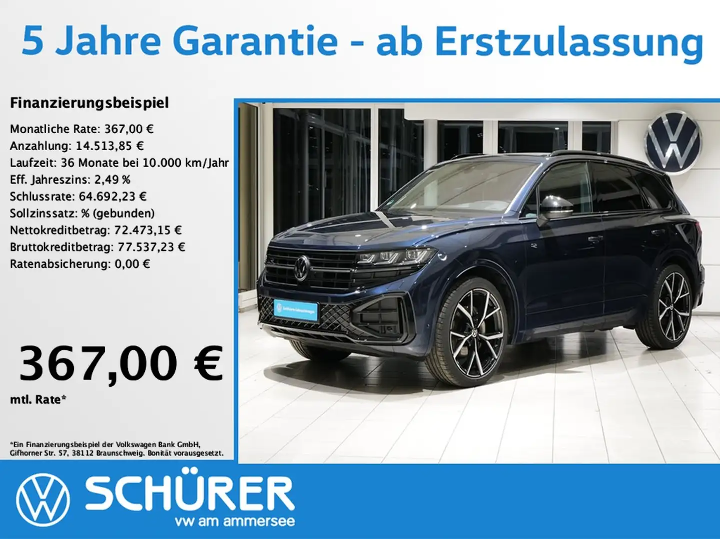 Volkswagen Touareg 3.0TDI R-Line Blackstyle NP:127.825 EUR Wanksta... Blau - 1