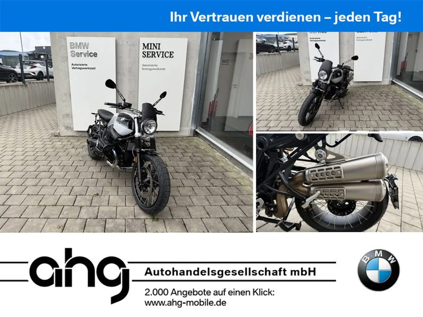 BMW R nineT Scrambler inkl. Seitentasche und Zubehör Blanc - 1