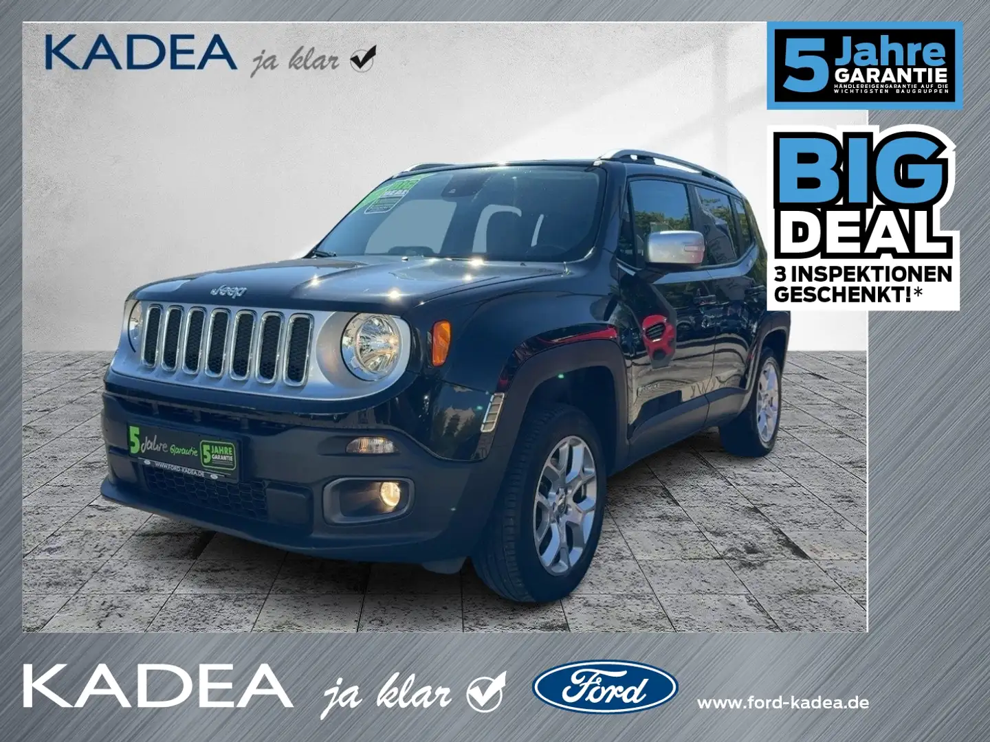 Jeep Renegade 2.0 MultiJet Limited AWD+ACC+Navi+SHZ Noir - 1