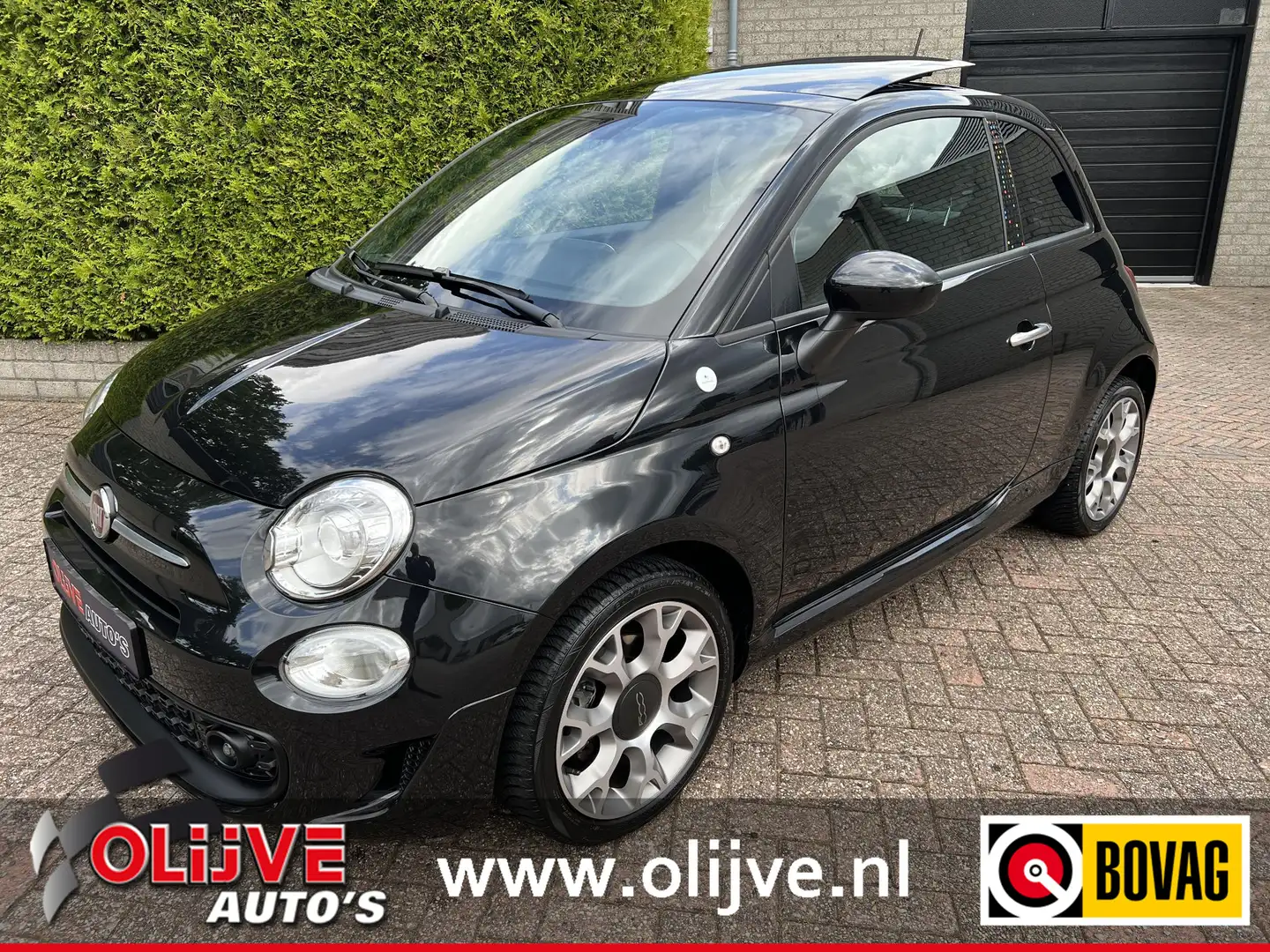 Fiat 500 1.0 Hybrid Hey Google *Schuifdak*Carplay Zwart - 1