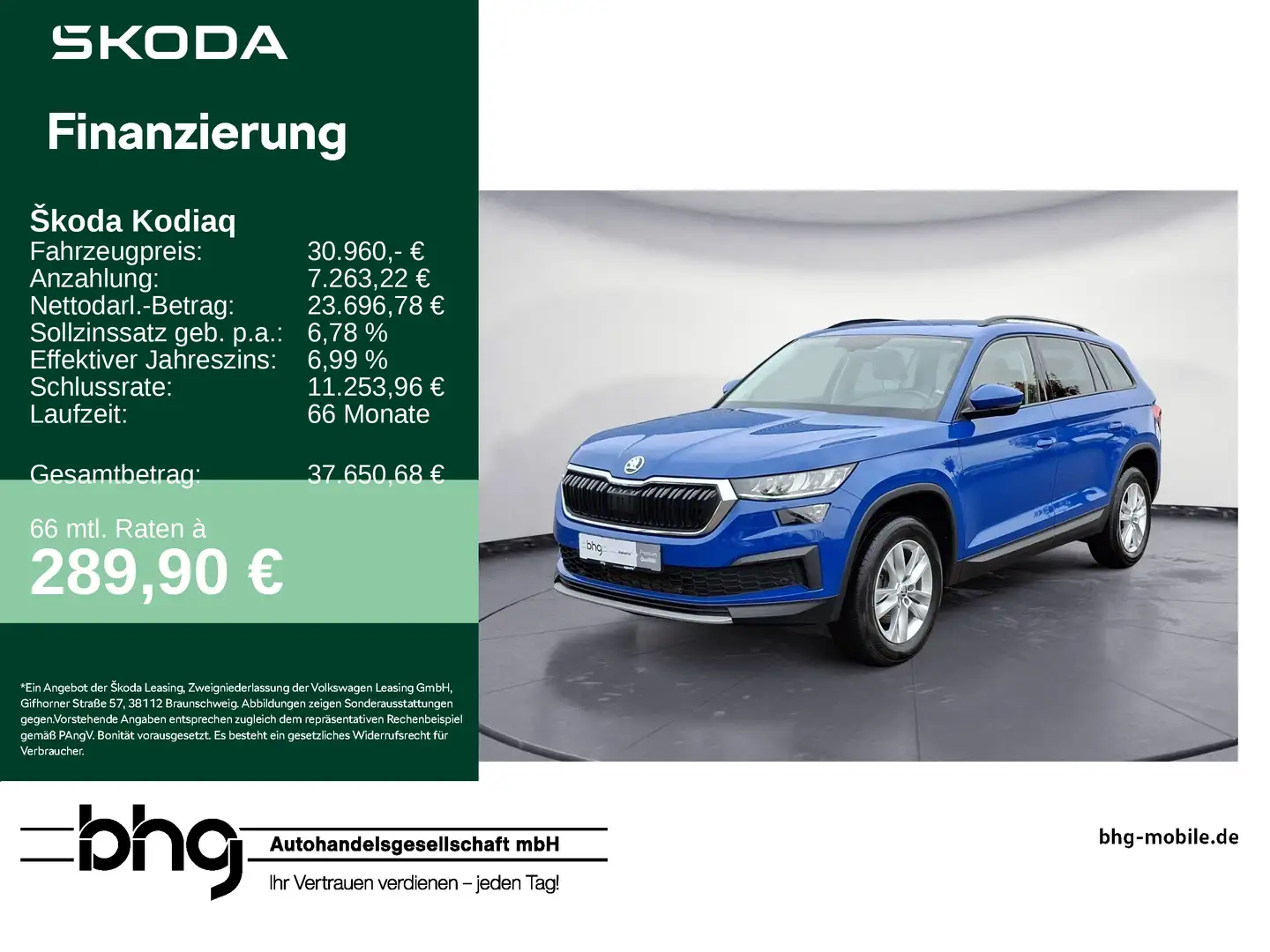 Skoda Kodiaq 2.0 TDI 4x4 DSG Ambition AHK LED virtualC Blau - 1