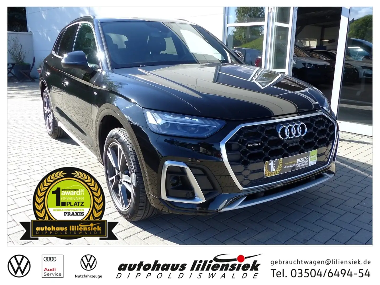 Audi Q5 50 2.0 TFSIe quattro S-tronic S line *LED*PDC* Zwart - 1