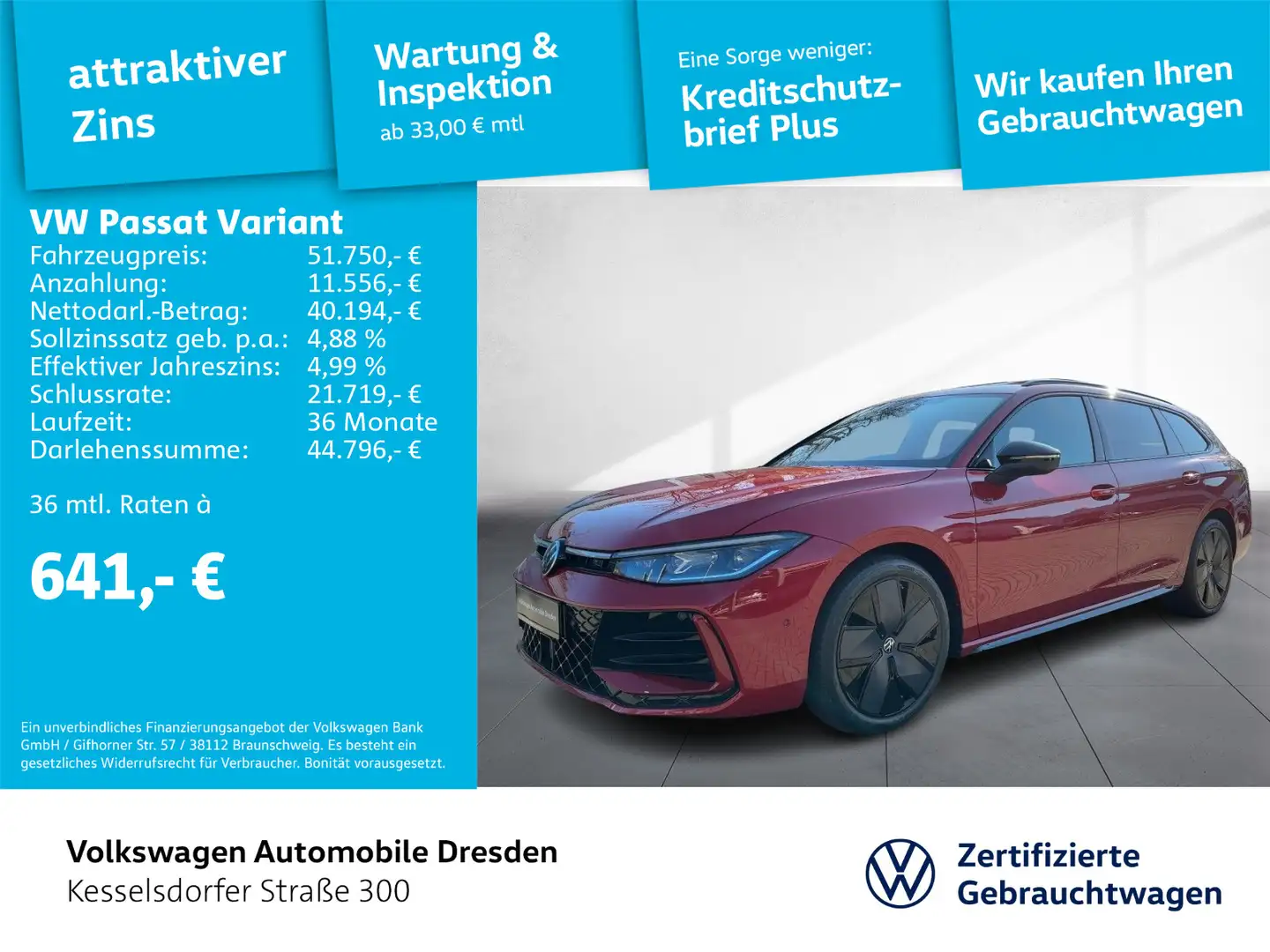 Volkswagen Passat Variant R-Line 2,0 TDI DSG AHK PANO Rot - 1