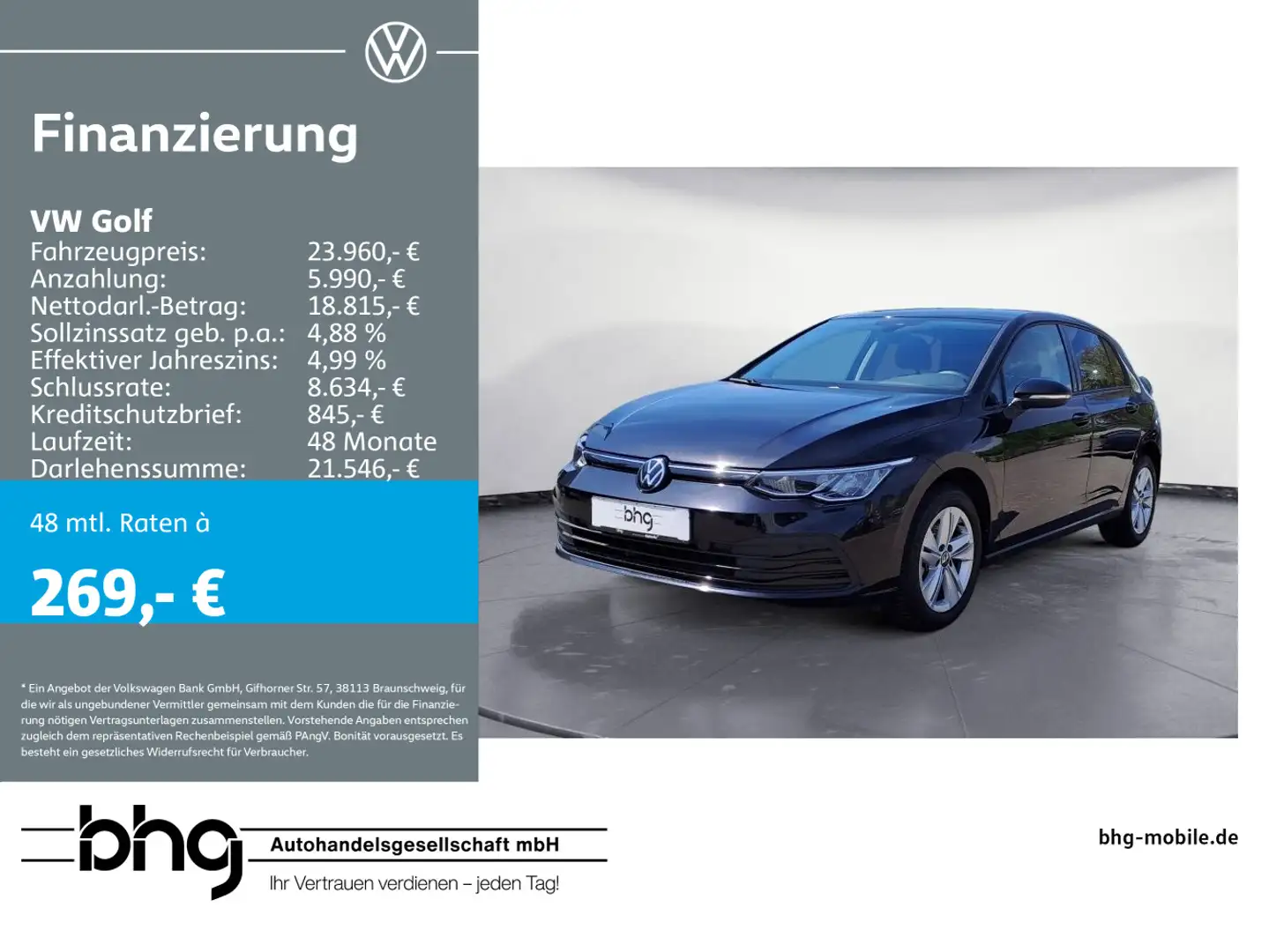 Volkswagen Golf Life 2,0 TDI SCR DSG Schwarz - 1