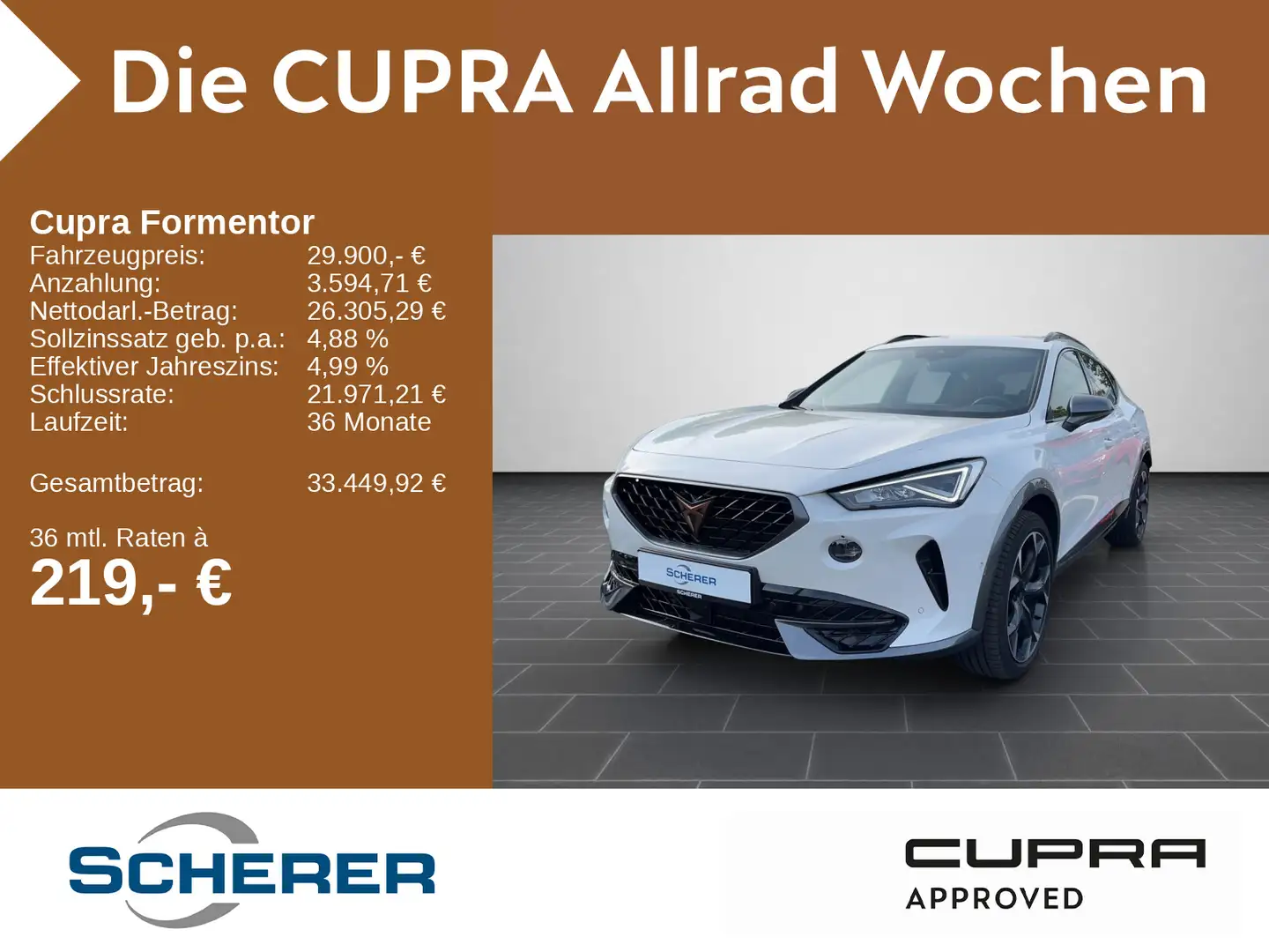 CUPRA Formentor VZ 2.0 TSI 4Drive NAVI KAMERA ACC Weiß - 1