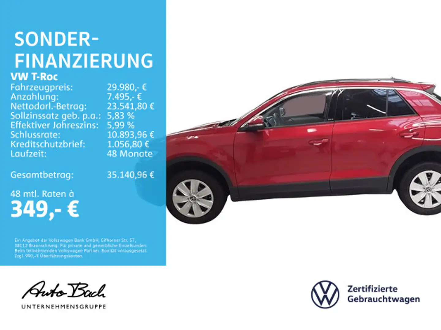 Volkswagen T-Roc 1.5 TSI MOVE DSG Navi LED CarPlay EPH AHK Rot - 2