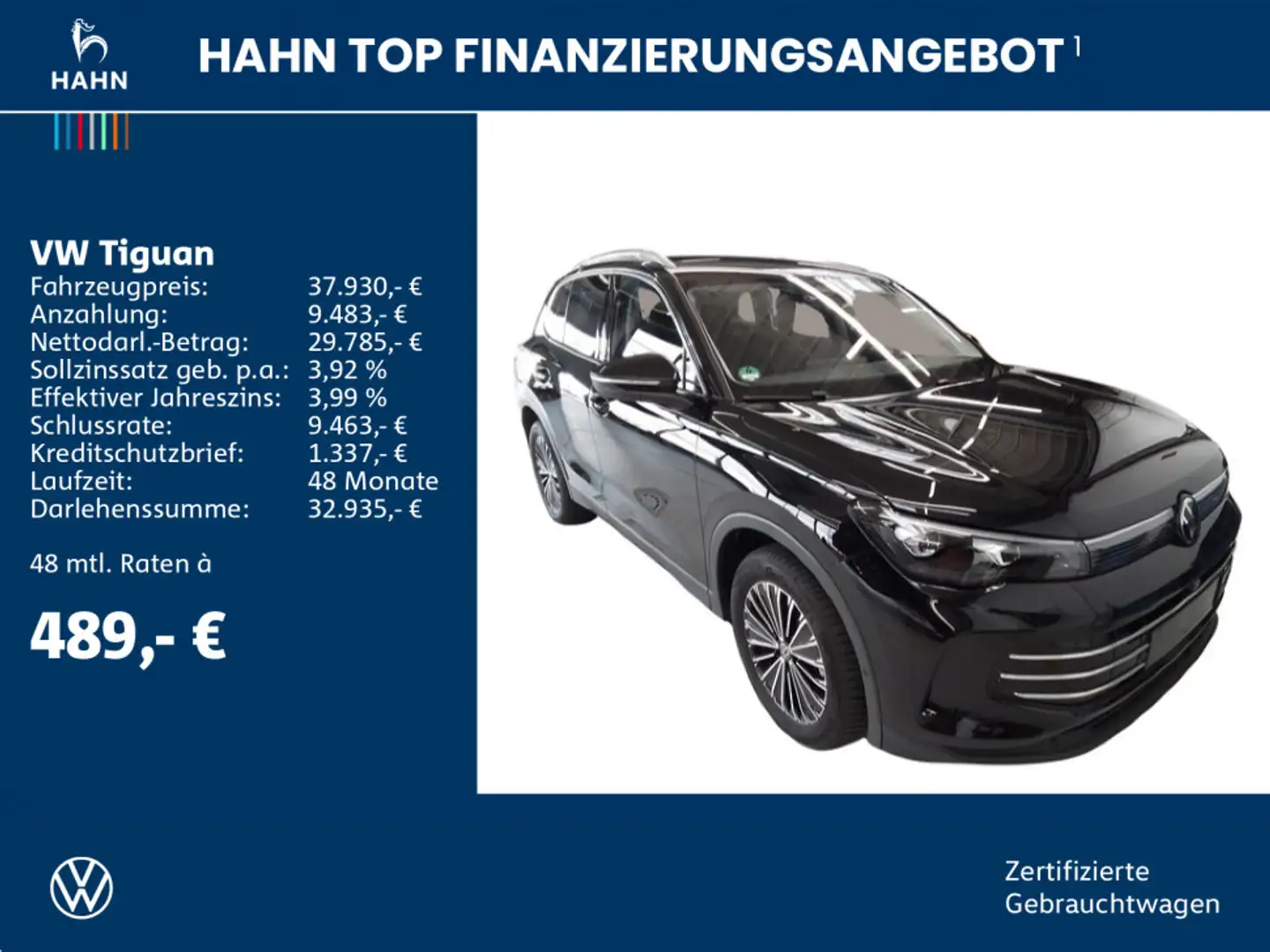 Volkswagen Tiguan 1.5eTSI DSG Elegance Matrix AHK 360° Navi Schwarz - 2