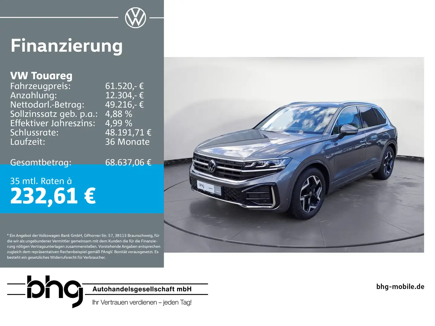 Volkswagen Touareg 3.0 V6 TDI SCR 4Motion Aut. R-Line Grau - 1