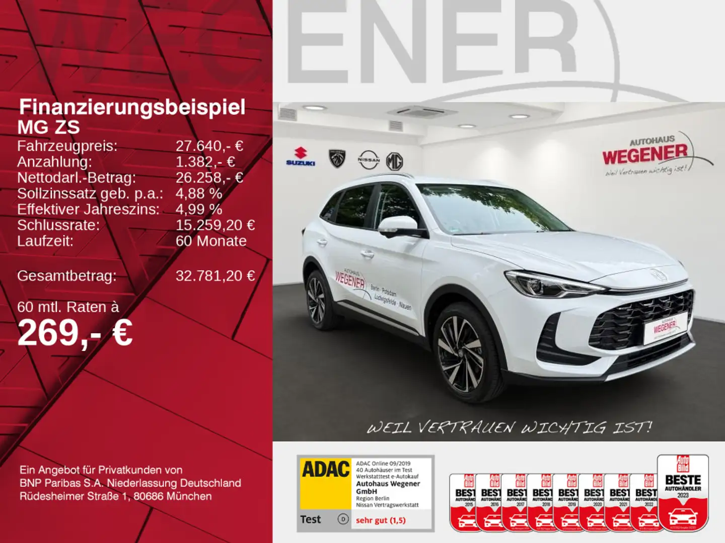 MG ZS HYBRID+ LUXERY MY25 LED 360 LEDER SHZ ACC Weiß - 2