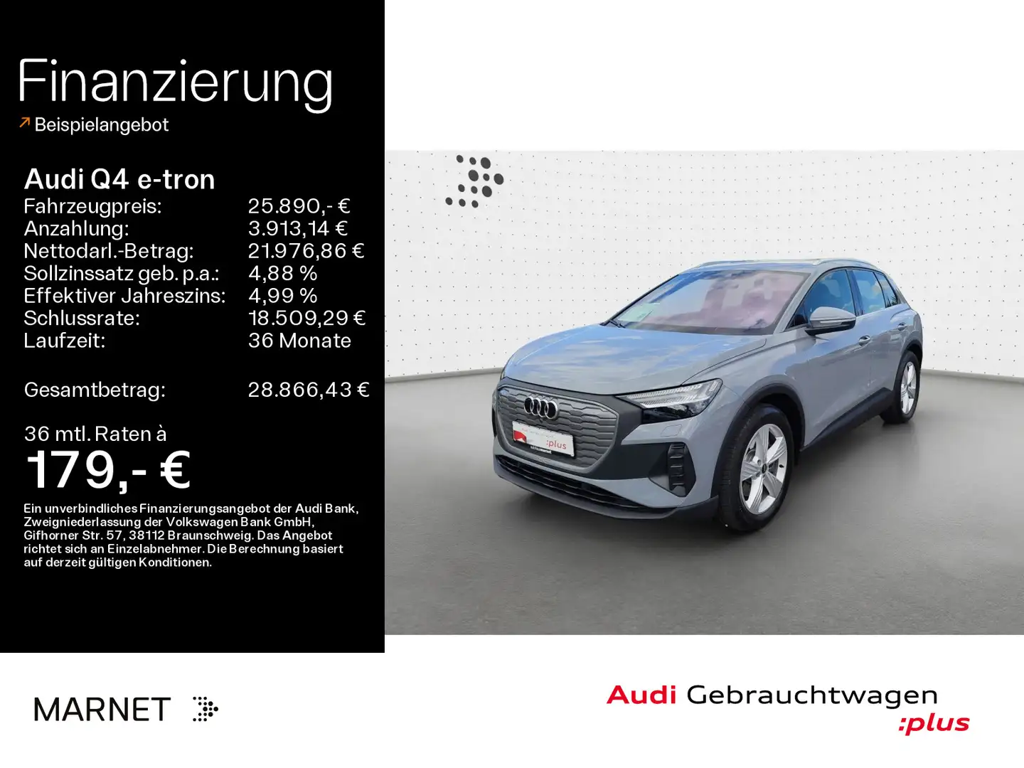 Audi Q4 e-tron 40*Navi*Matrix*Alu*HUD*SONOS*PDC*Virtu Grau - 1