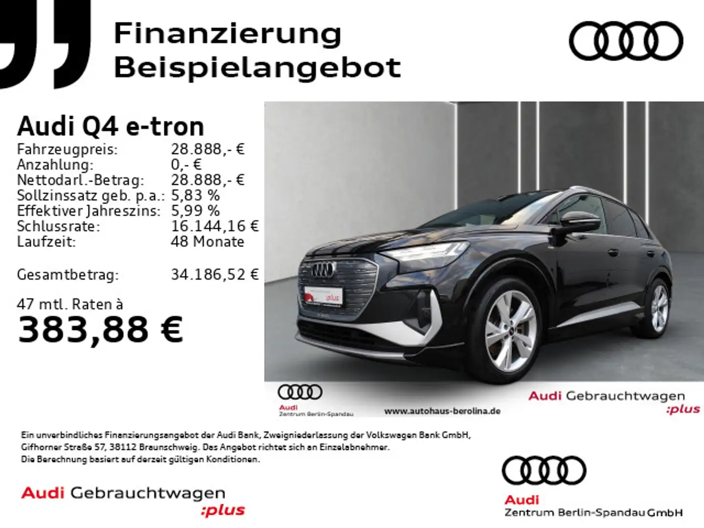 Audi Q4 e-tron 45 qu. S line *MATRIX*PANO*AR-HuD*SHZ* Schwarz - 1