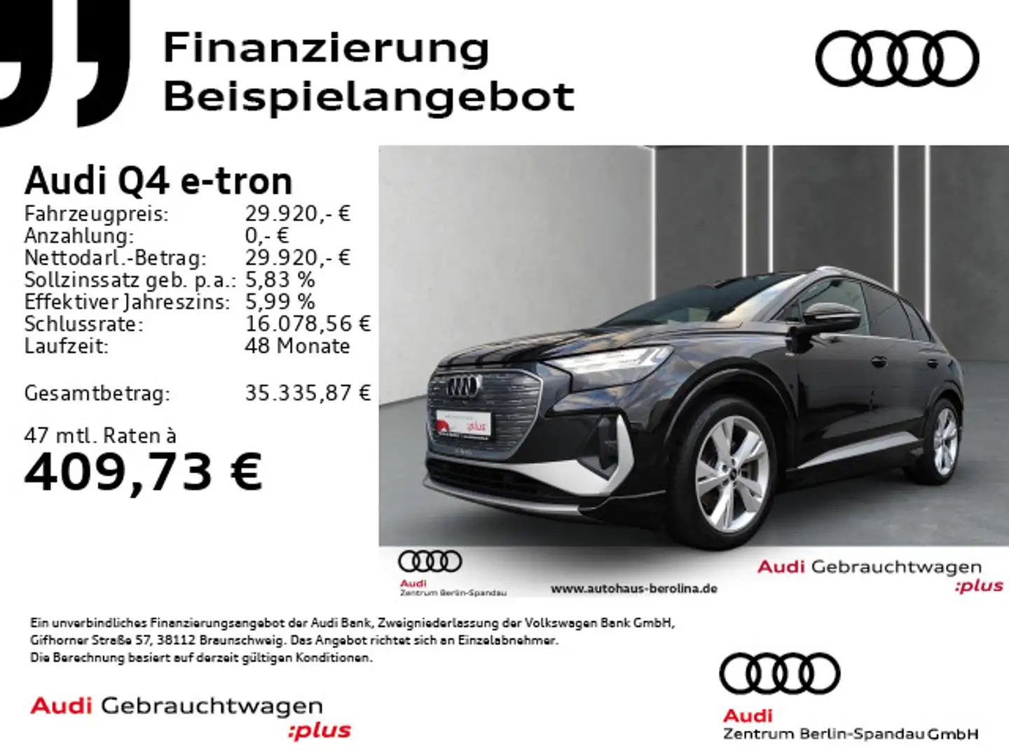 Audi Q4 e-tron 45 qu. S line *MATRIX*PANO*AR-HuD*SHZ* Noir - 1