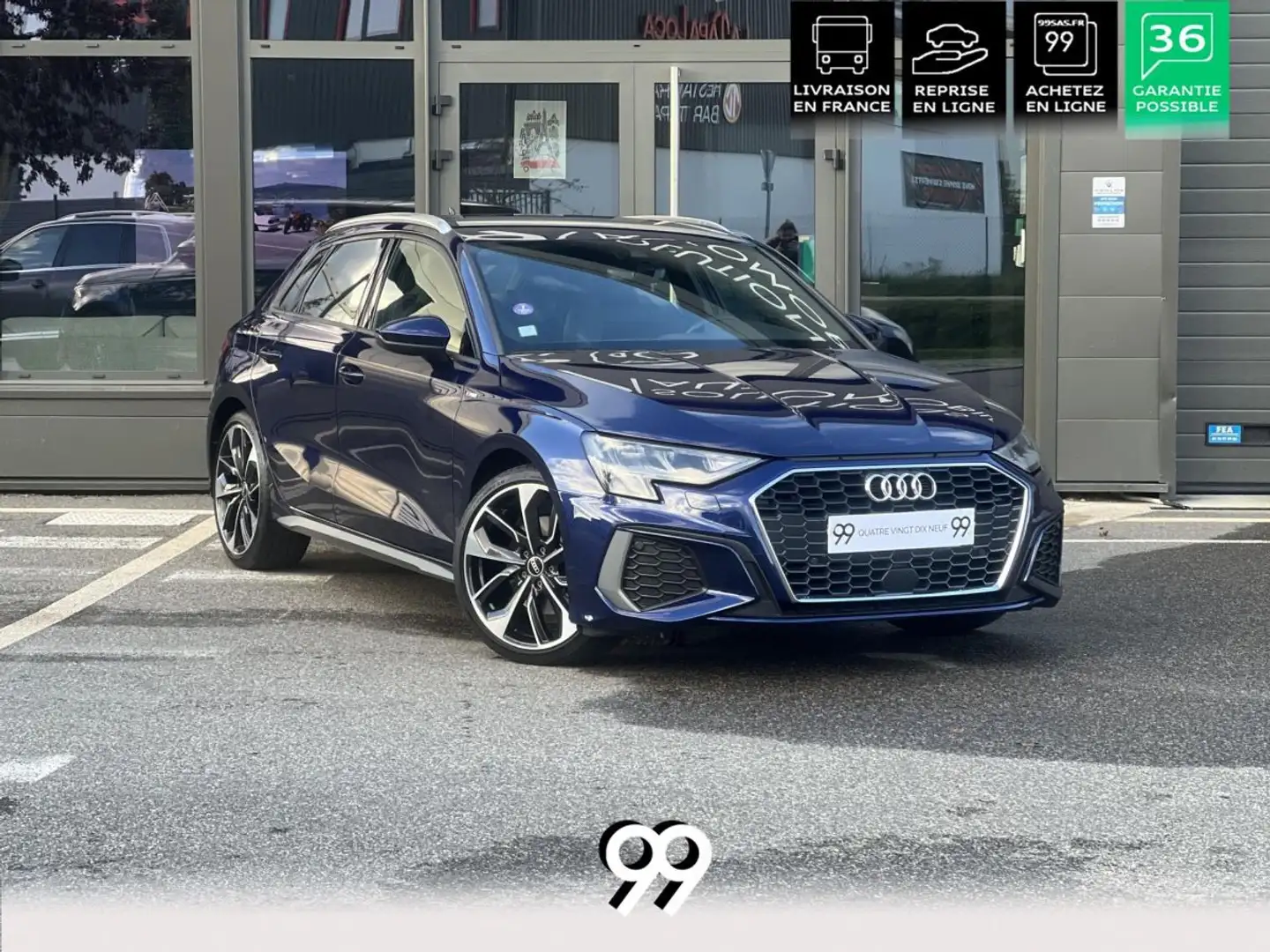 Audi A3 35 TFSI 150ch S line Attelage Eclairage ambiance Livraison Loa Crédit reprise Blu/Azzurro - 1