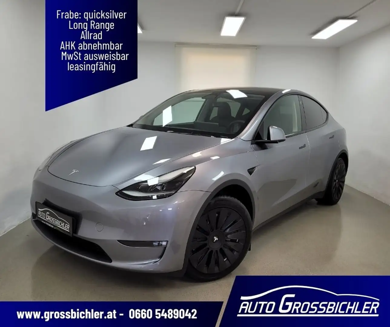 Tesla Model Y Long Range AWD,4x4, AHK,Leasing,Mod.24,netto33.... Grau - 1