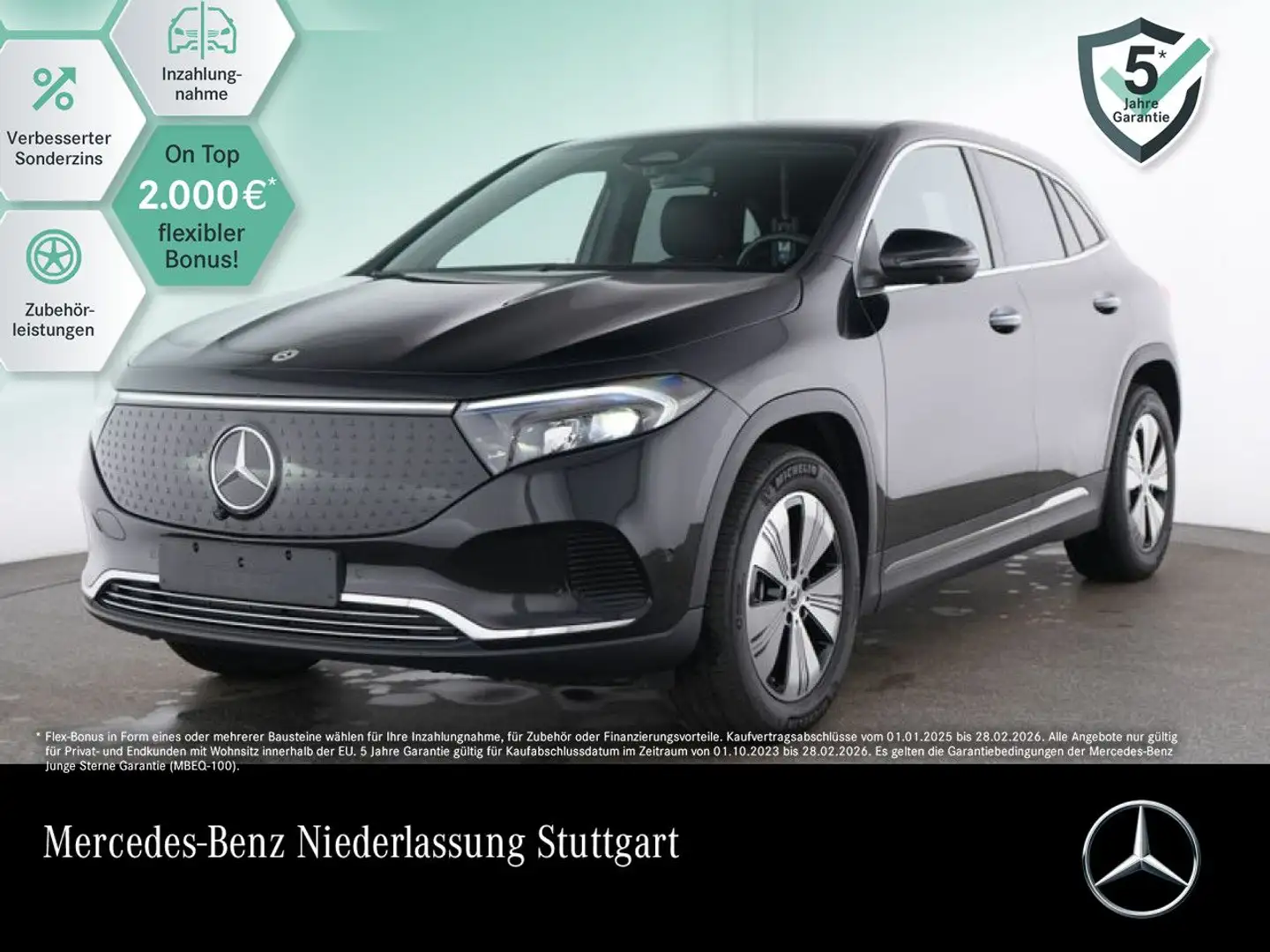 Mercedes-Benz EQA 350 4M PROG+PLUS-PAKET+360+MEMORY+KEYLESS+SPUR Schwarz - 1