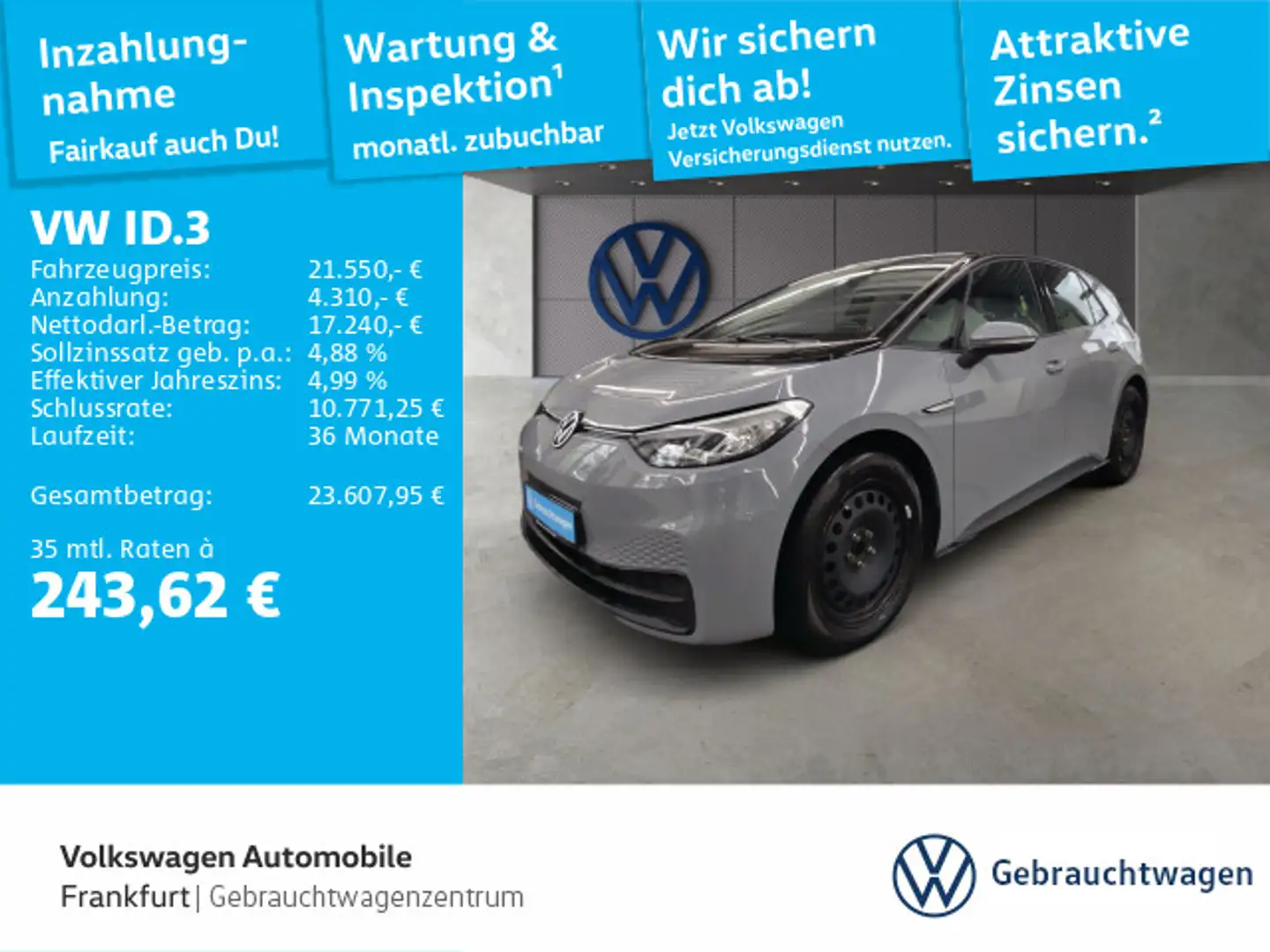 Volkswagen ID.3 Pro FrontAssist LED DAB+ Grau - 1