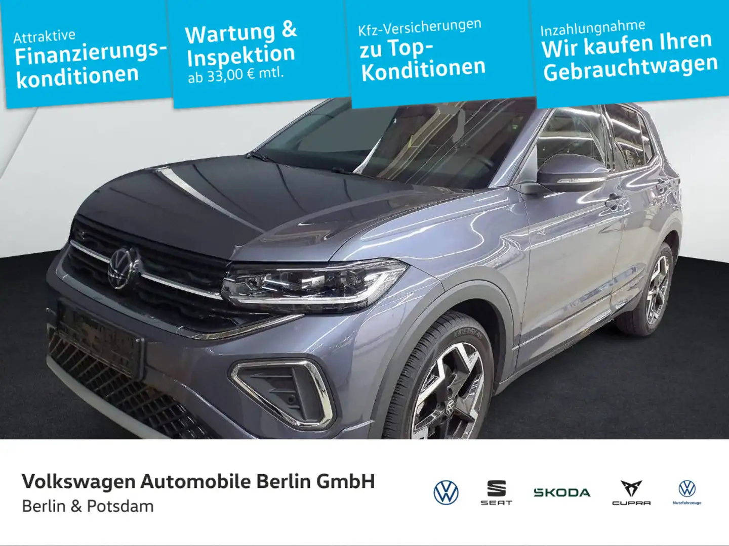 Volkswagen T-Cross 1.5 TSI R-Line Nav AHK Kamera Matrix-LED Grau - 1