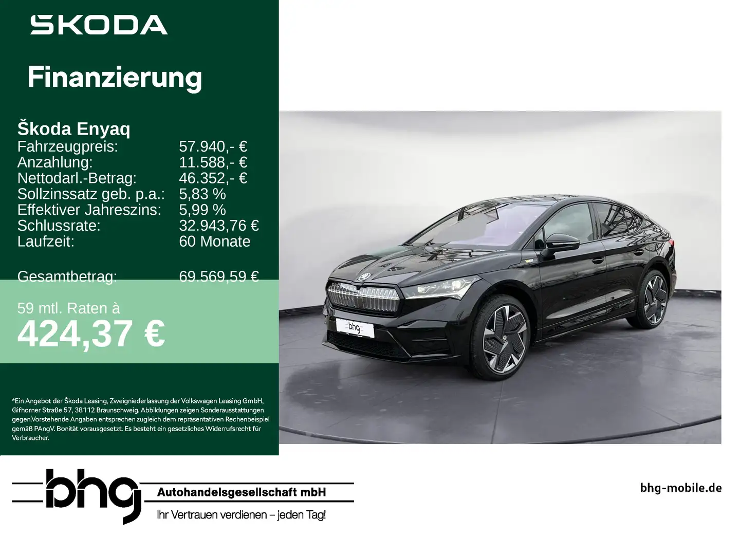 Skoda Enyaq Coupe RS h Batterie Elektromotor 1-Gang-Au Schwarz - 1