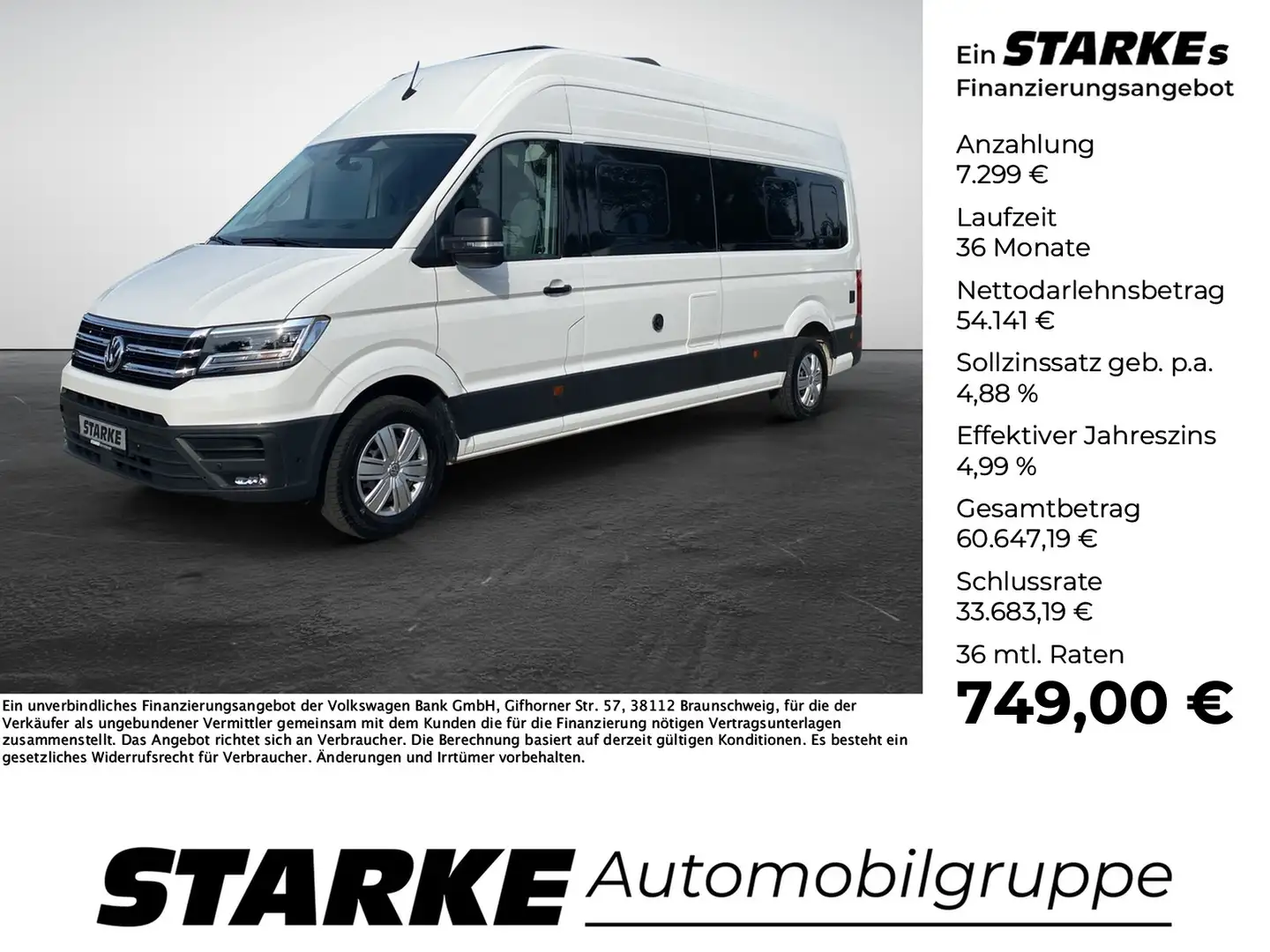 Volkswagen Crafter Grand California 680 3,5T 2.0 TDI Automatik Blanc - 1