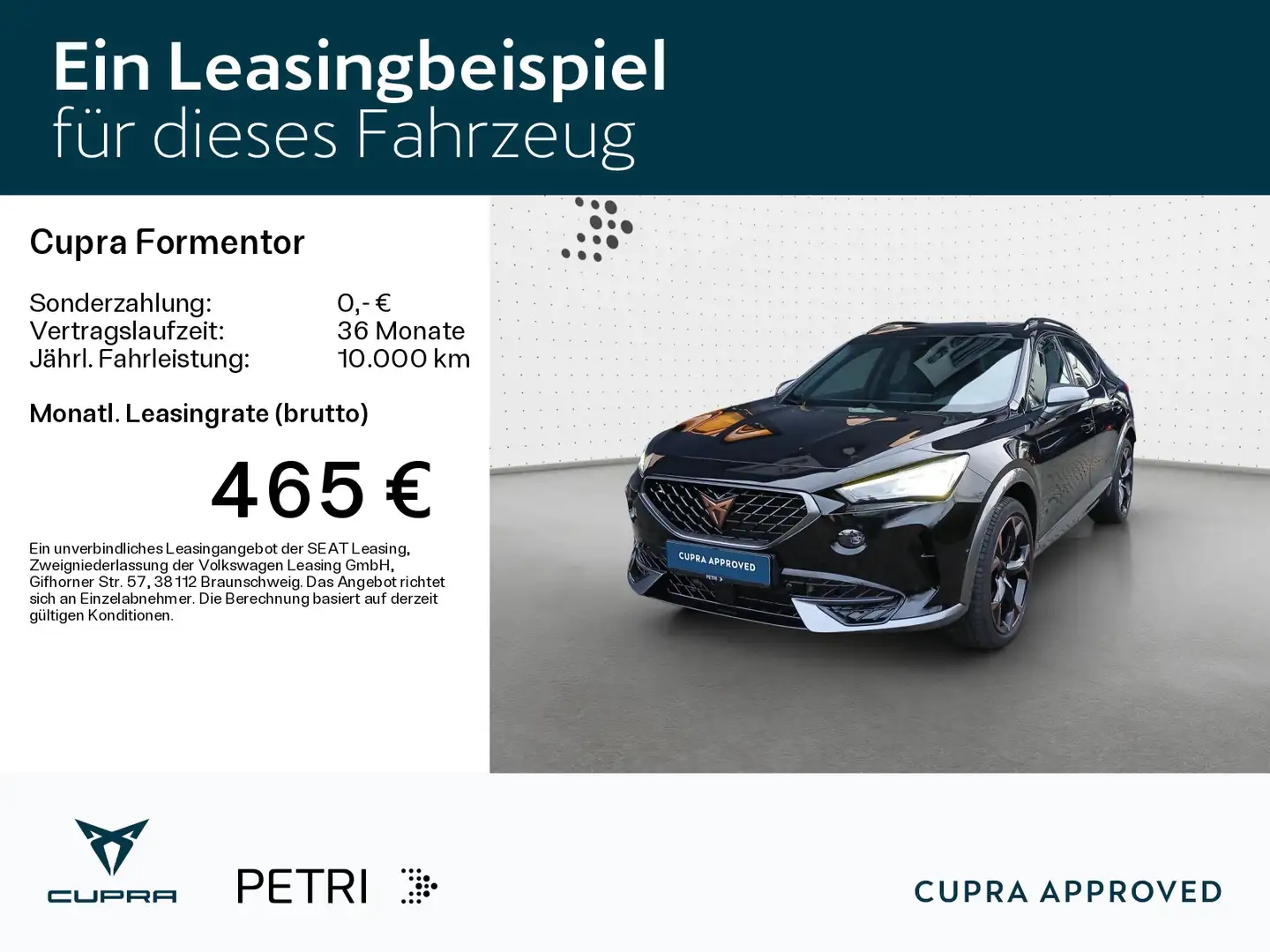 CUPRA Formentor 2.0 TSI 4x4*NAVI*PANO*KAM*MATRIX*BEATS Schwarz - 2