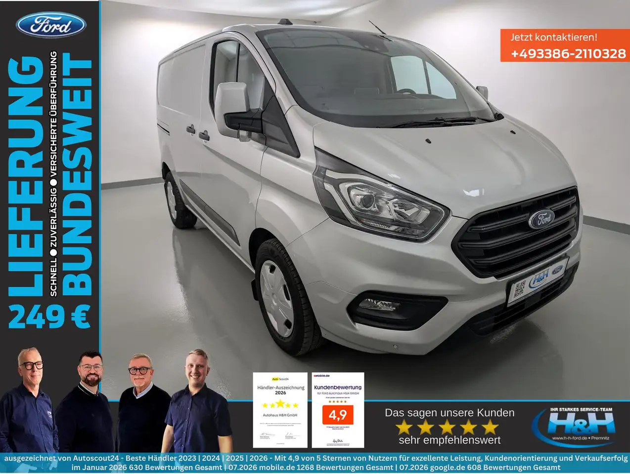Ford Transit Custom 2.0 320L1 Trend AHK+SHZ+GJR+Regal