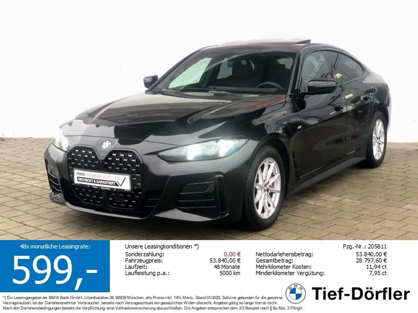 BMW 430 i xDrive Gran Coupé M Sport ACC+/360/G-DACH Noir - 1