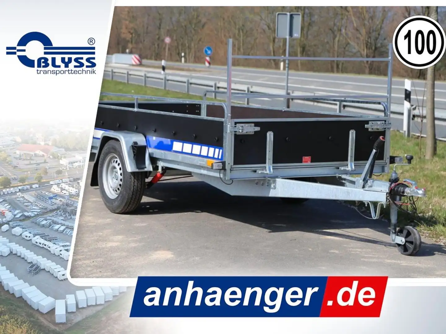 Blyss PKW Anhänger 308x150x37cm 1300kg zGG - 1
