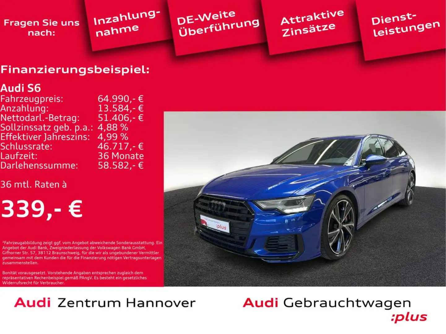Audi S6 3.0 TDI quattro Avant Blau - 2
