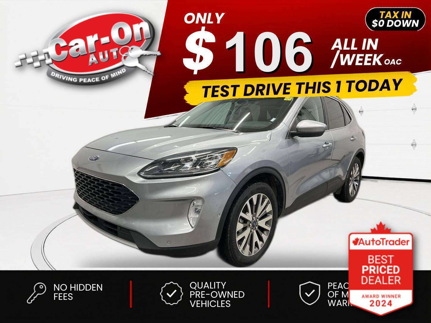 Silver 2021 Ford Escape Hybrid Titanium AWD SUV / Crossover All-Wheel Drive Automatic