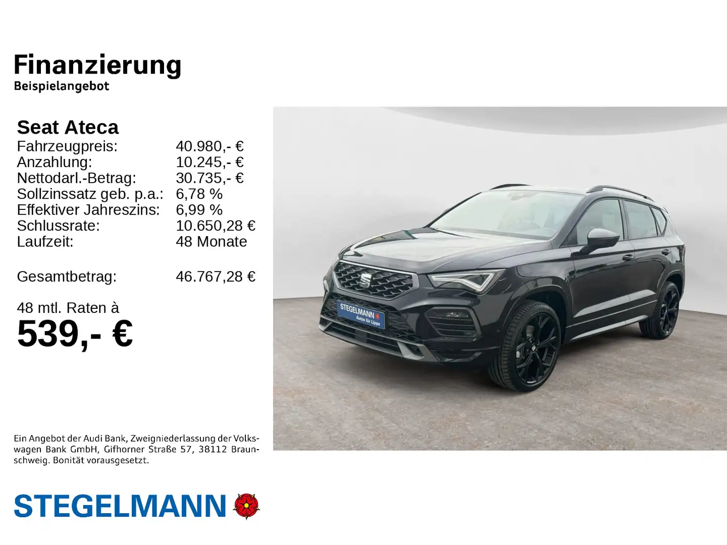 SEAT Ateca ATECA FR 2.0 TDI DSG AHK Pano Navi LED Kamera Be Schwarz - 2