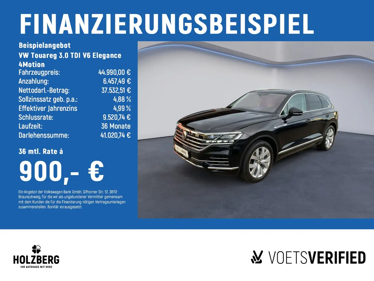 Volkswagen Touareg 3.0 TDI V6 Elegance 4Motion PANO+STHZ+AHK+HUD+M... Noir - 2