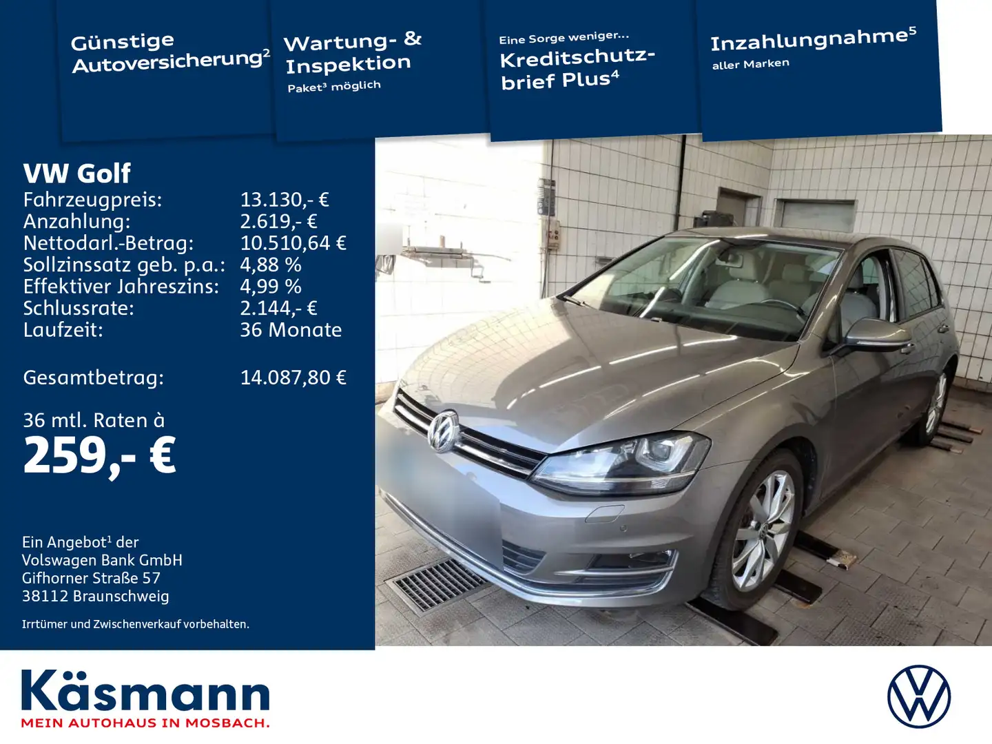 Volkswagen Golf VII Highline 1.4TSI XENON NAVI SHZ PDC BT Grijs - 1