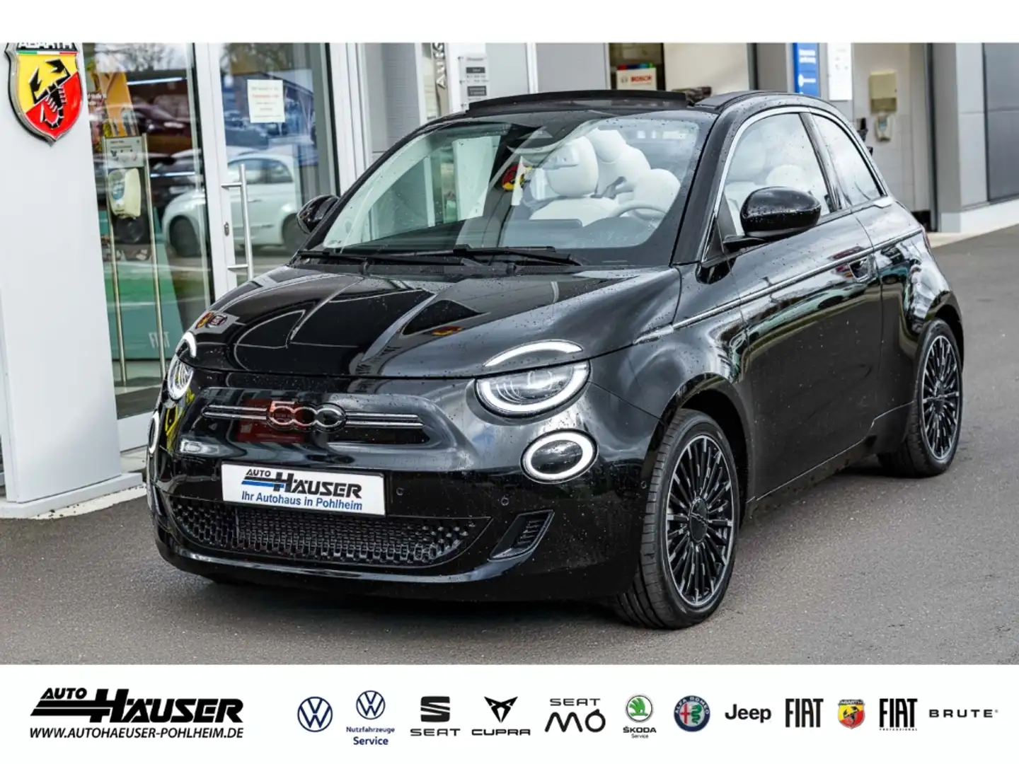 Fiat 500e Cabrio la Prima by Bocelli 42 kWh NAVI KAMERA PDC Schwarz - 1