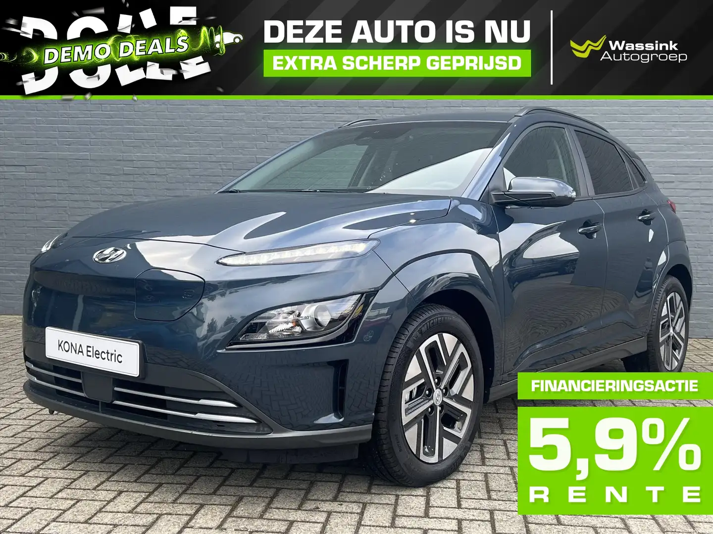Hyundai KONA DEMO DEAL | EV 64 KWh 204pk Fashion | Head up disp Blauw - 1