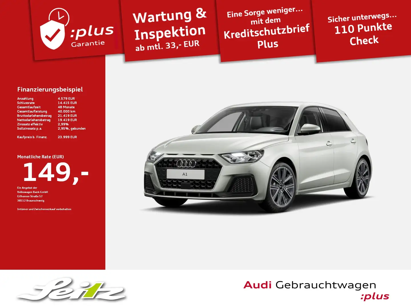 Audi A1 Sportback 25 TFSI advanced *PDC*SITZH*DAB* Silber - 1