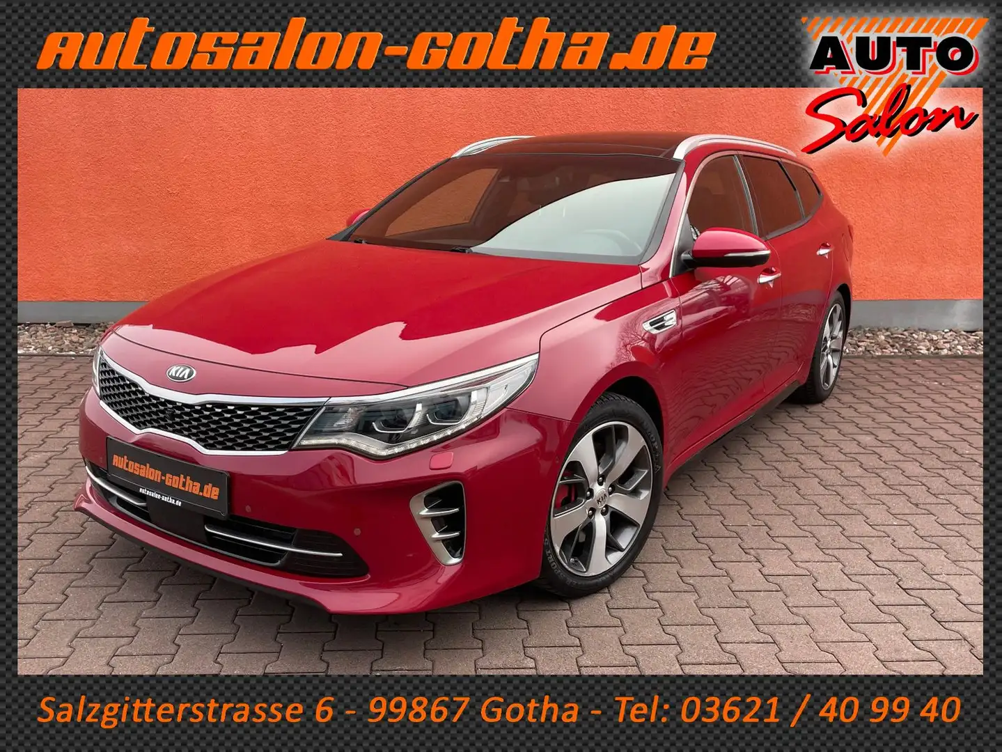 Kia Optima Sportswagon 2.0T-GDi GT H&K+LED PANO APPS Rojo - 1