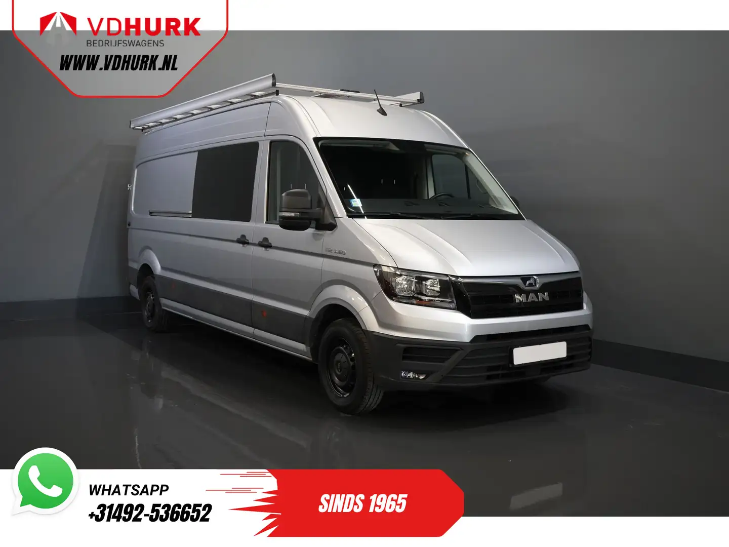 MAN TGE 3.180 180 pk DSG Aut. L4H3 DC Dubbel Cabine BPM VR Argent - 1