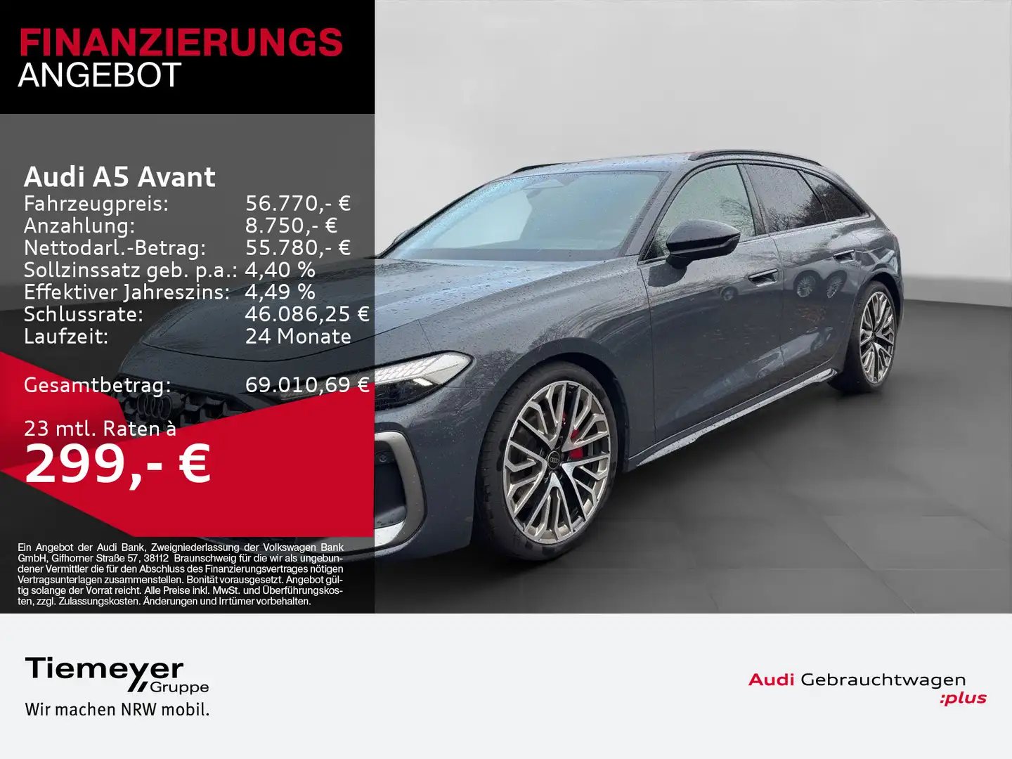 Audi A5 TFSI Q 2x S LINE EDITION LM20 HuD MATRI Grau - 1