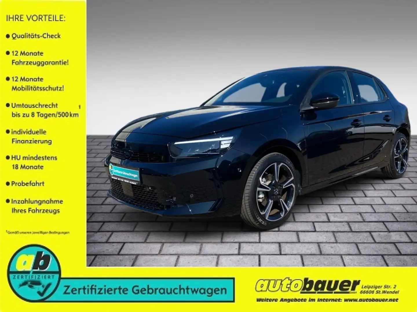 Opel Corsa GS Zwart - 1