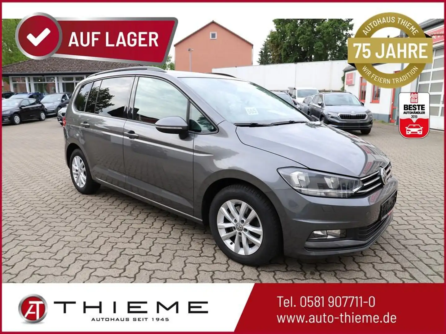Volkswagen Touran 1.6 TDI Comfortline - AHK/7-SITZER/SHZ/GRA/BLUE... Grau - 1