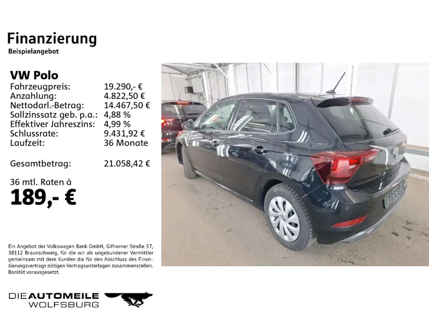 Volkswagen Polo 1.0TSI DSG Life NAVI/LED/CLMATRONIC Schwarz - 2
