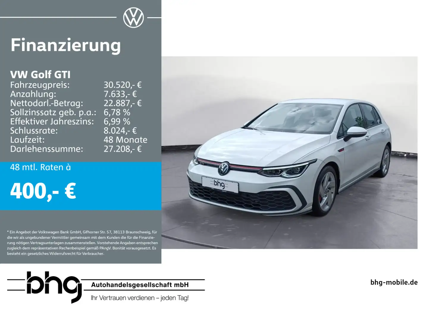Volkswagen Golf GTI 2.0 TSI 6-Gang manuell LED; App-Connect Blanc - 1