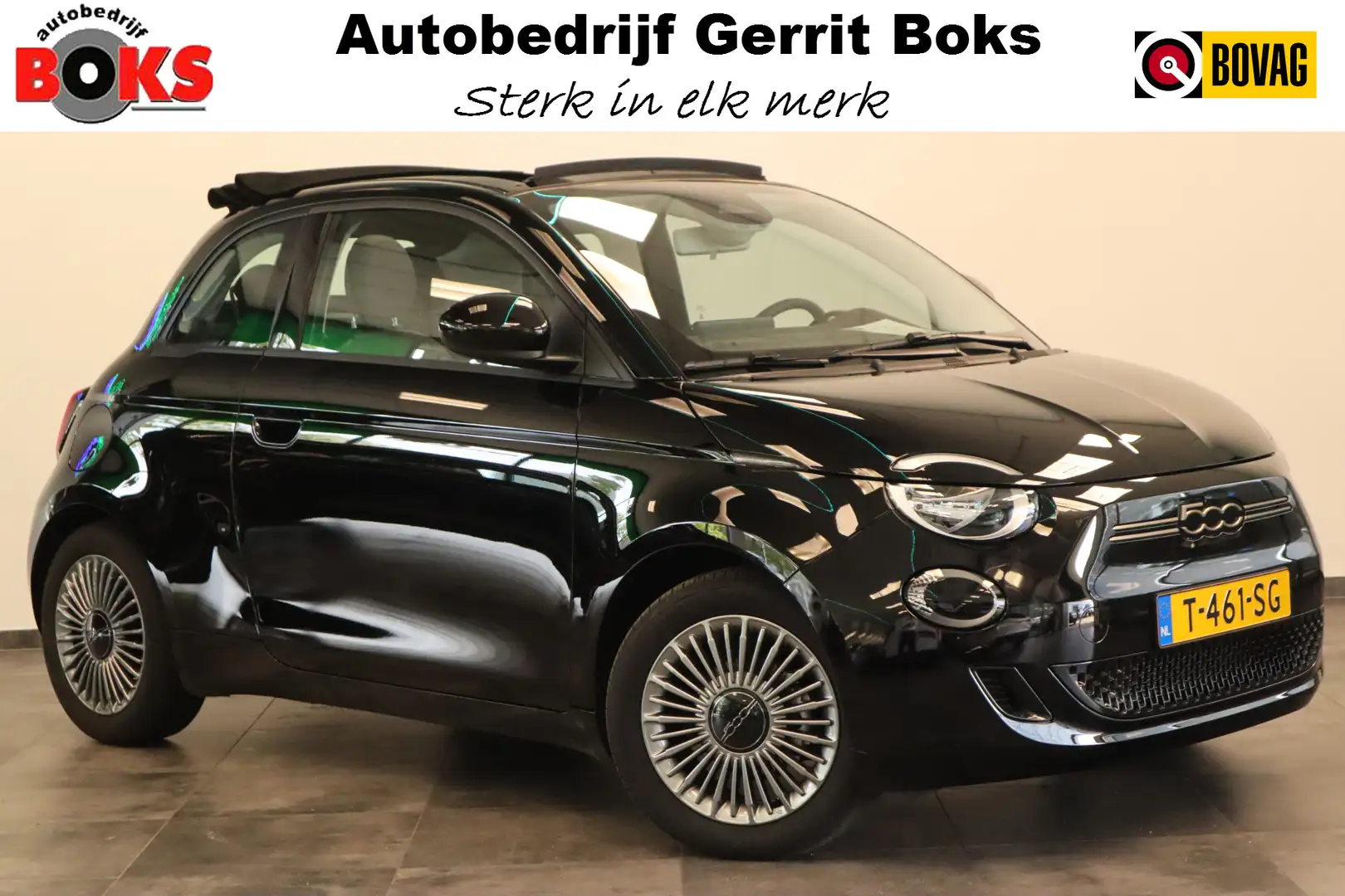 Fiat 500e Cabrio Navigatie CruiseControl 16'lmv NAP! 24 maan Zwart - 1