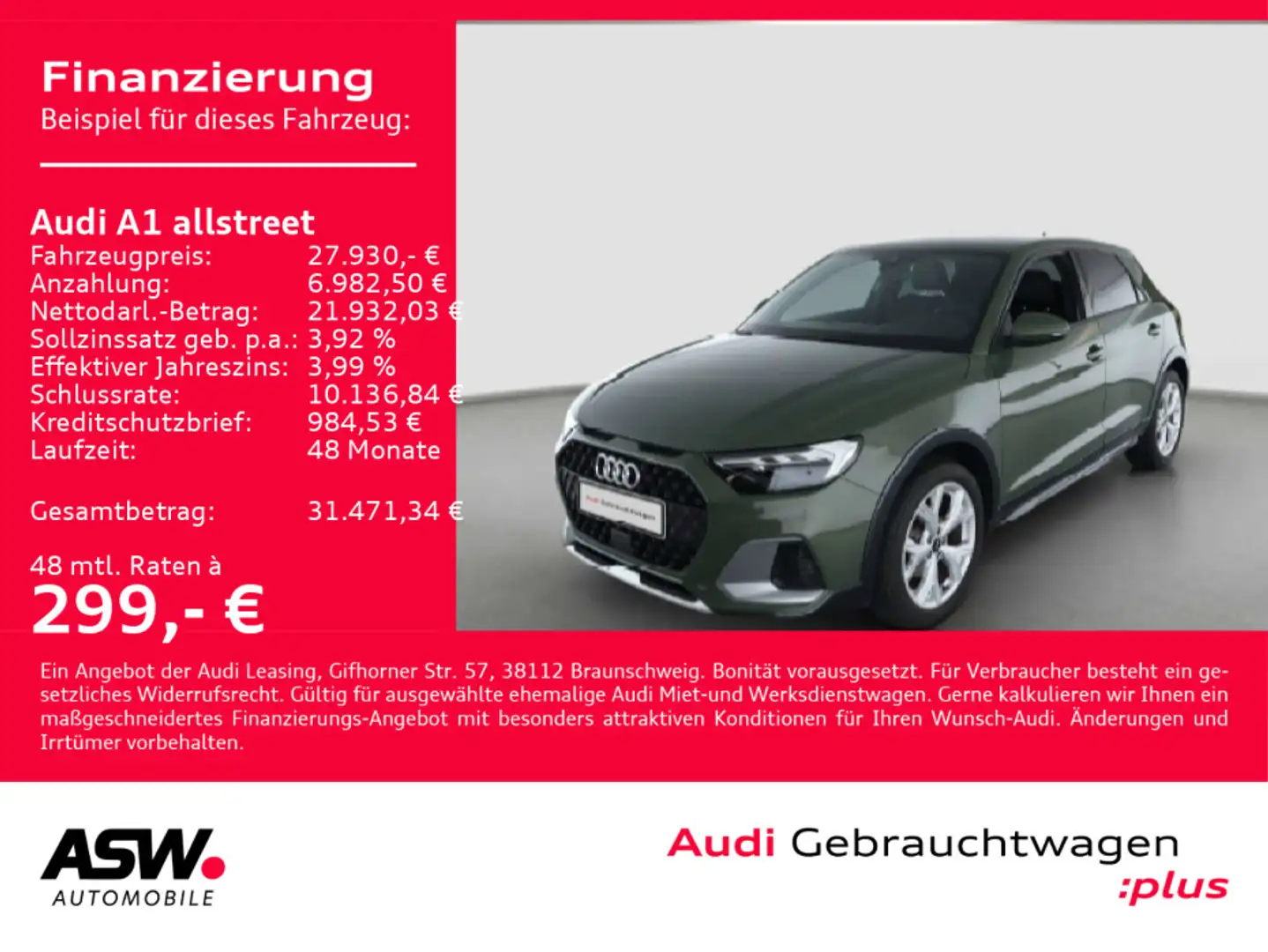Audi A1 S line 30TFSI NAVI LED ACC PDC VC Grün - 1