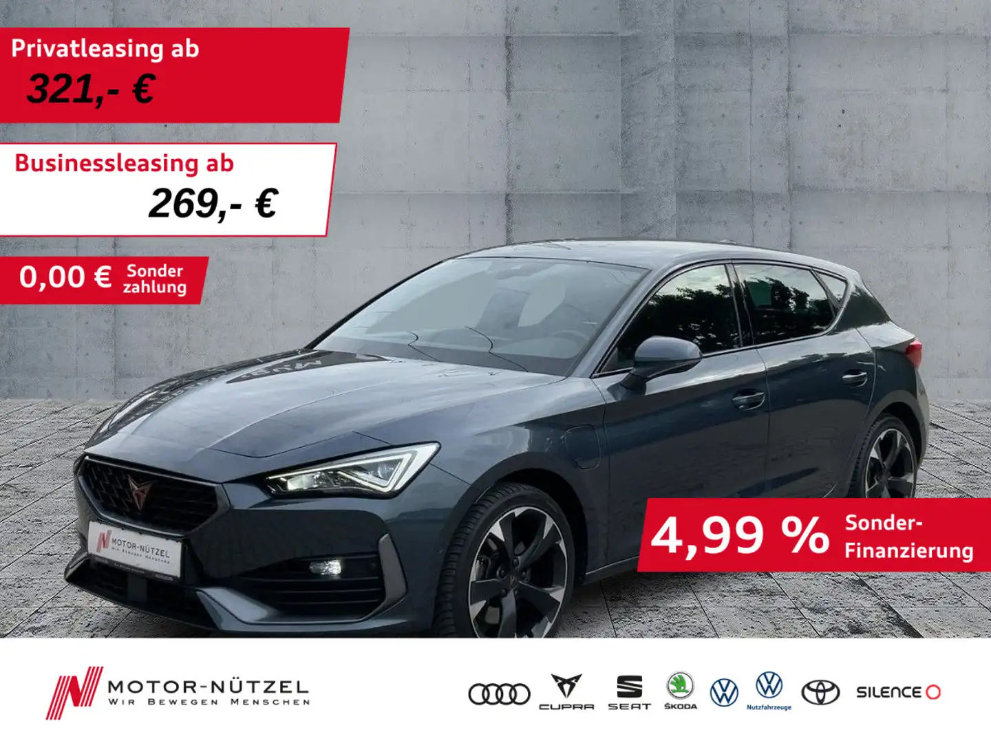 CUPRA Leon 1.4 TSI e-Hybrid LED+NAVI+GRA+DAB+APP+18Z. Grijs - 1