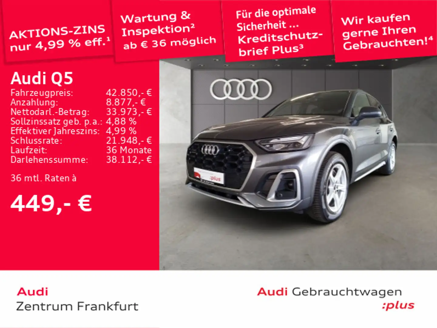 Audi Q5 50 TDI quattro tiptronic S line LED AHK ACC T Grau - 1
