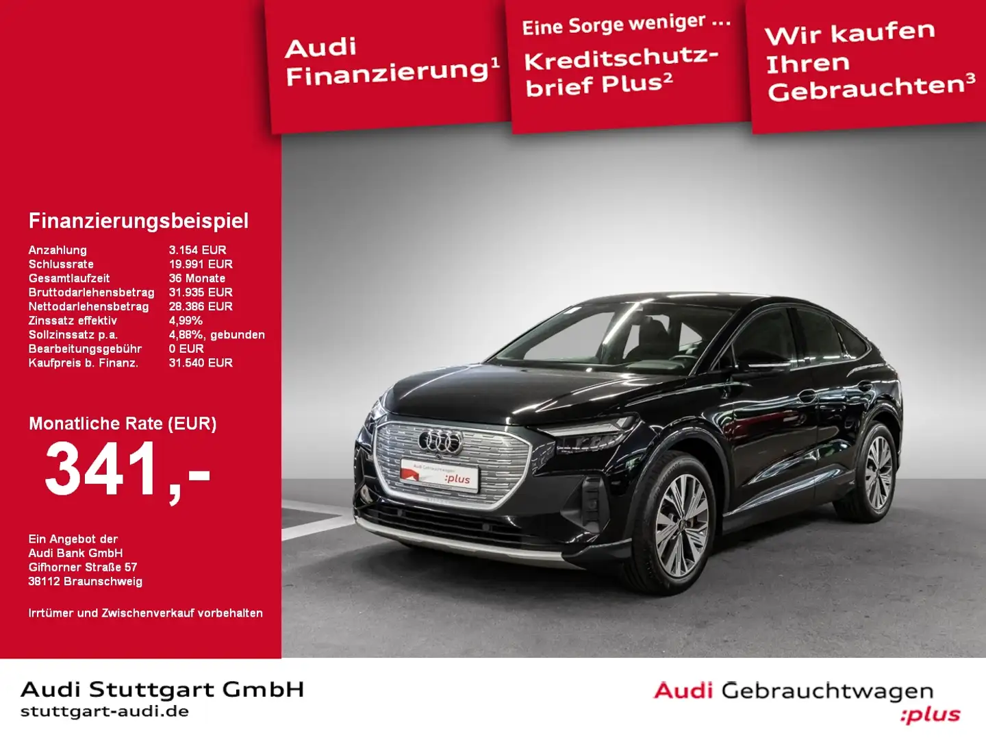 Audi Q4 e-tron Q4 Sportback 40 e-tron advanced AR-HUD virtCo 19' Schwarz - 1