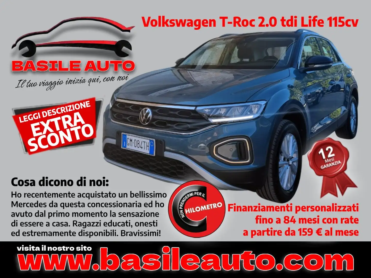 Volkswagen T-Roc T-Roc 2022 2.0 tdi Life 115cv Grau - 1